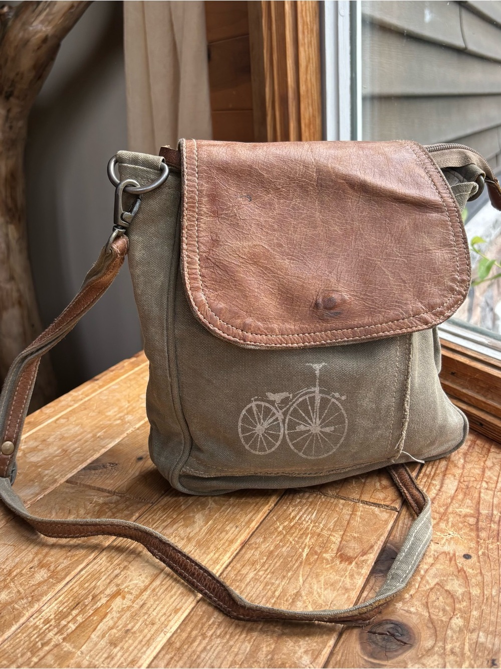 Crossbody Myra Bike Bag with Leather Flap
